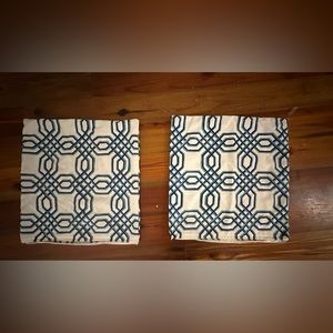 Blue and white throw pillow covers